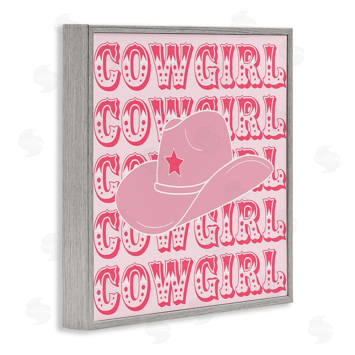 Corinne Rose Designs Blush Pink Cowgirl Gray Framed Glicee Wall Art Print