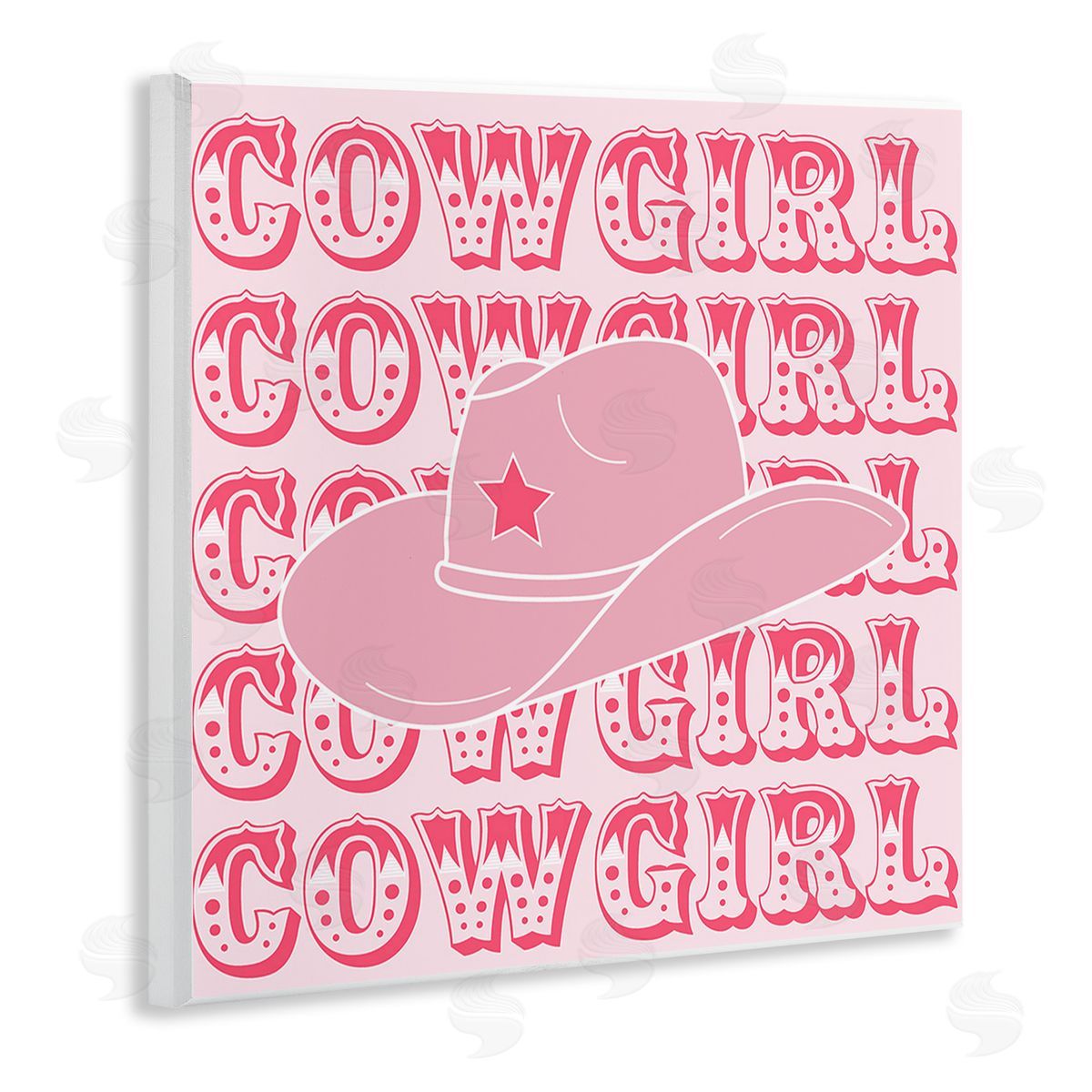 Corinne Rose Designs Blush Pink Cowgirl Wooden Wall Plaque Art Print