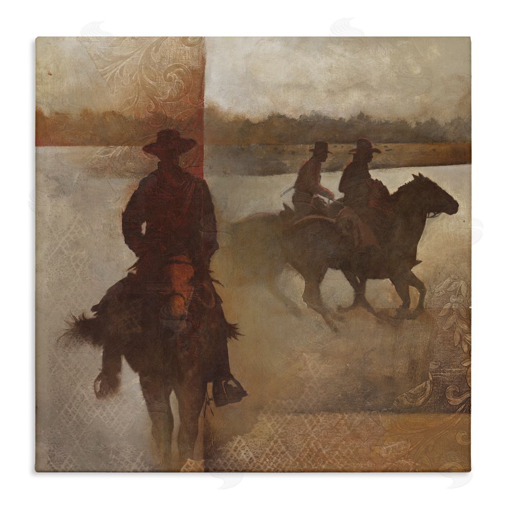 White Ladder Rustic Equestrian Collage Stretched Canvas Wall Art Print