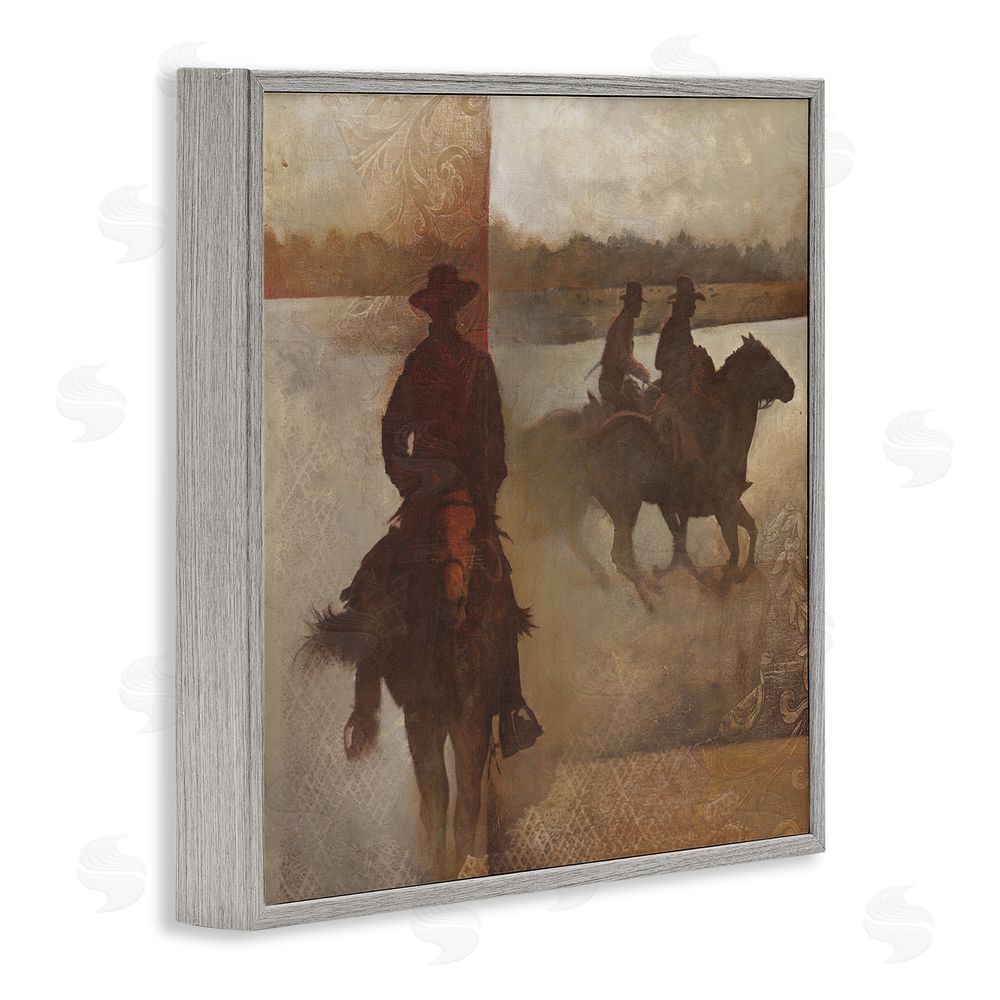 White Ladder Rustic Equestrian Collage Gray Framed Glicee Wall Art Print