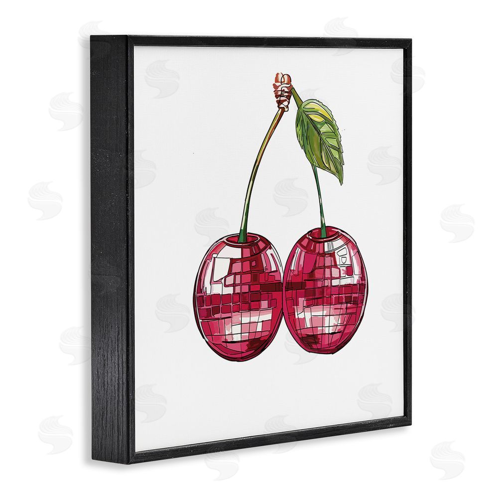 Amelia Noyes Patterned Cherry Fruit Black Framed Glicee Wall Art Print