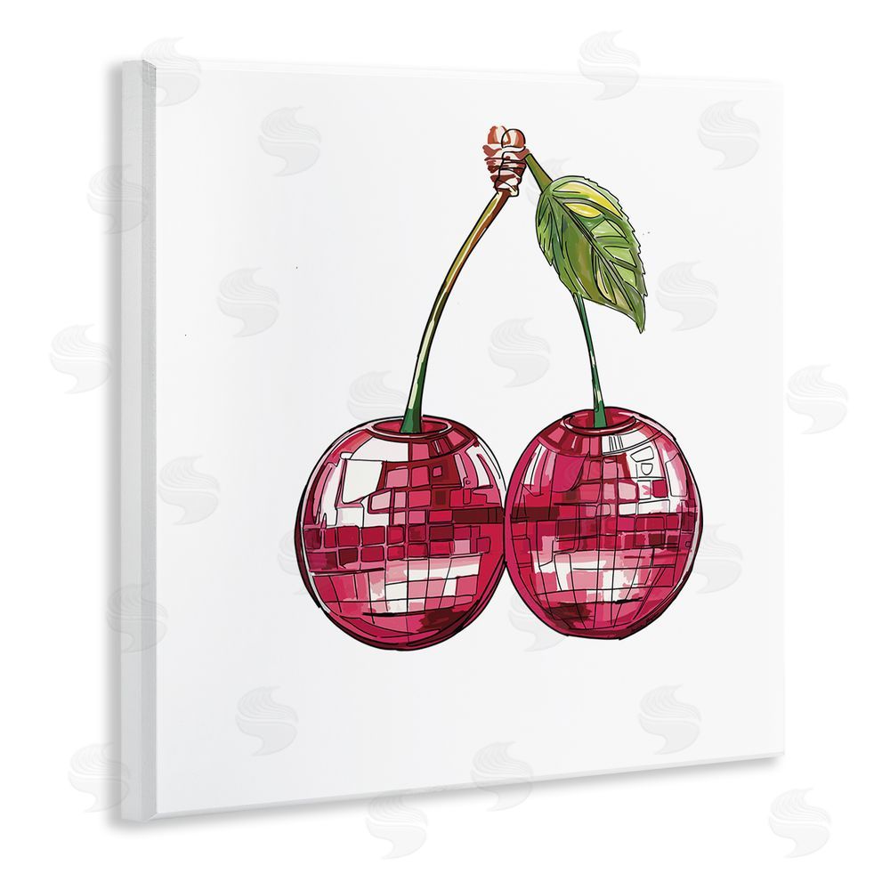 Amelia Noyes Patterned Cherry Fruit Wooden Wall Plaque Art Print
