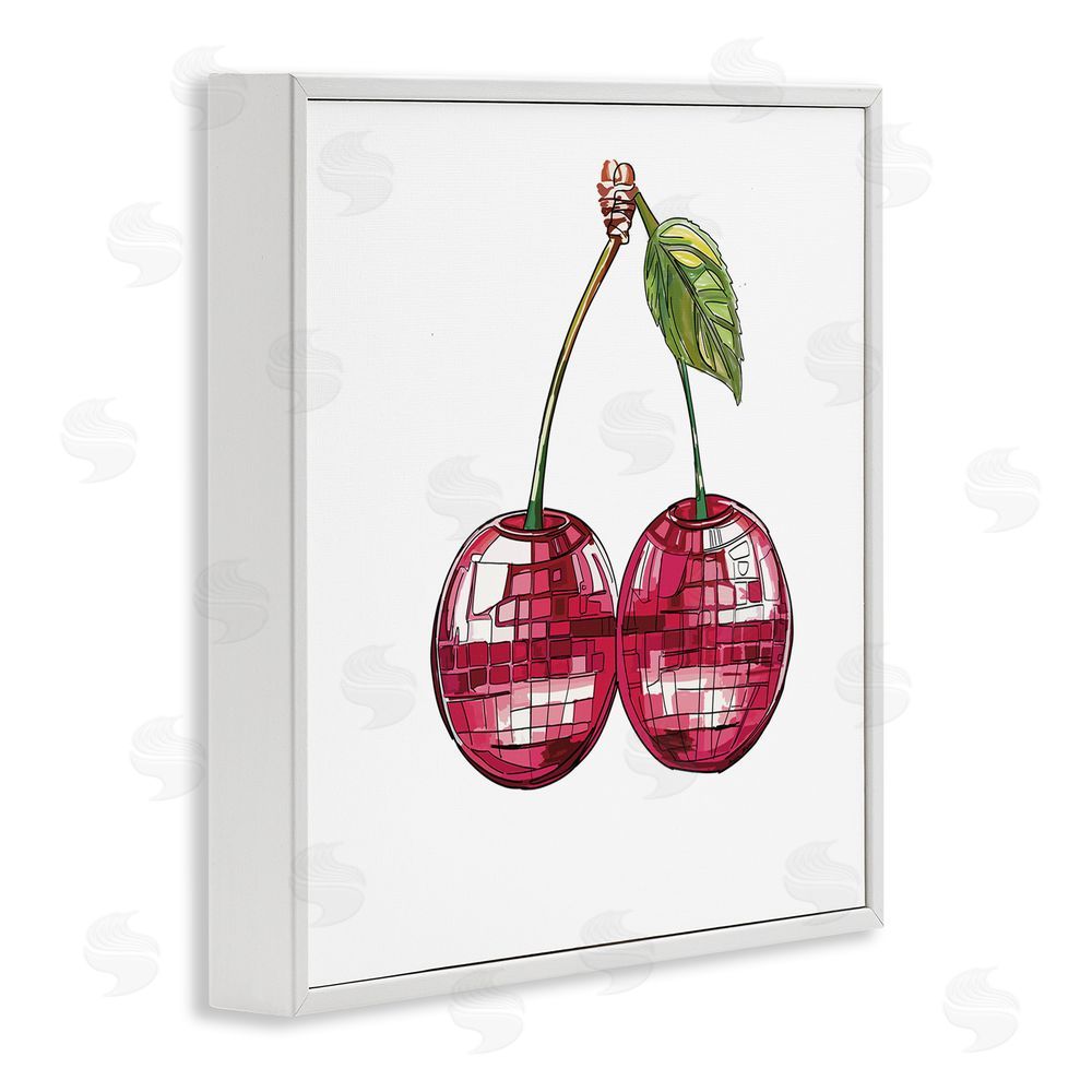 Amelia Noyes Patterned Cherry Fruit White Framed Glicee Wall Art Print