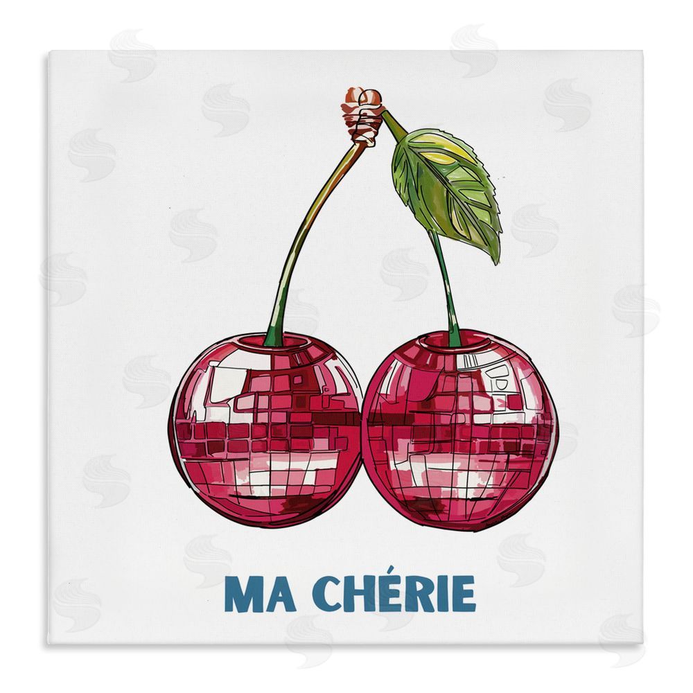 Amelia Noyes Ma Cherie Cherries Stretched Canvas Wall Art Print