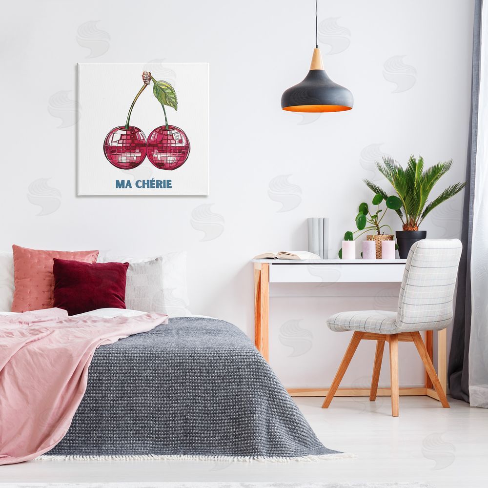 Amelia Noyes Ma Cherie Cherries Canvas Wall Art in Room