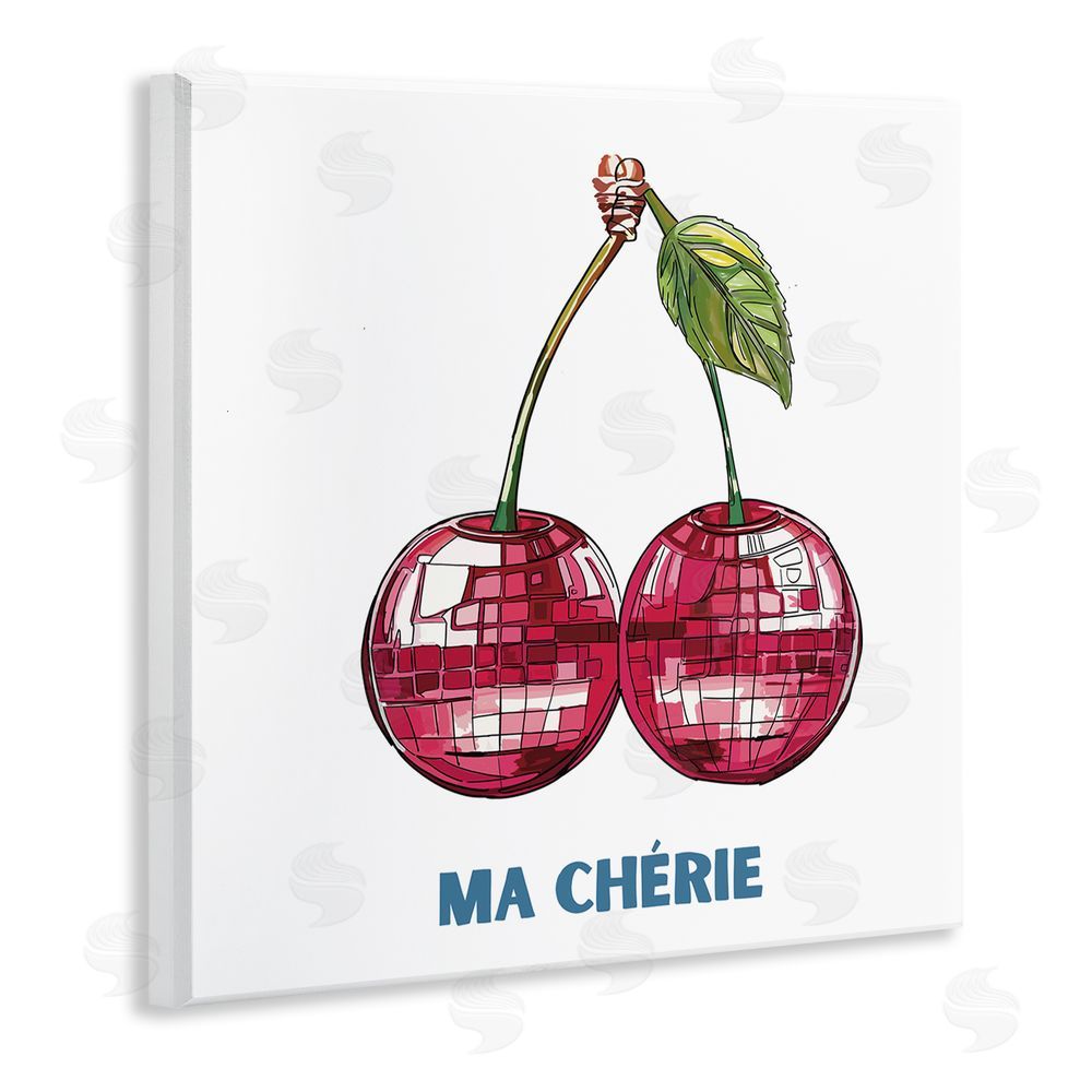 Amelia Noyes Ma Cherie Cherries Wooden Wall Plaque Art Print