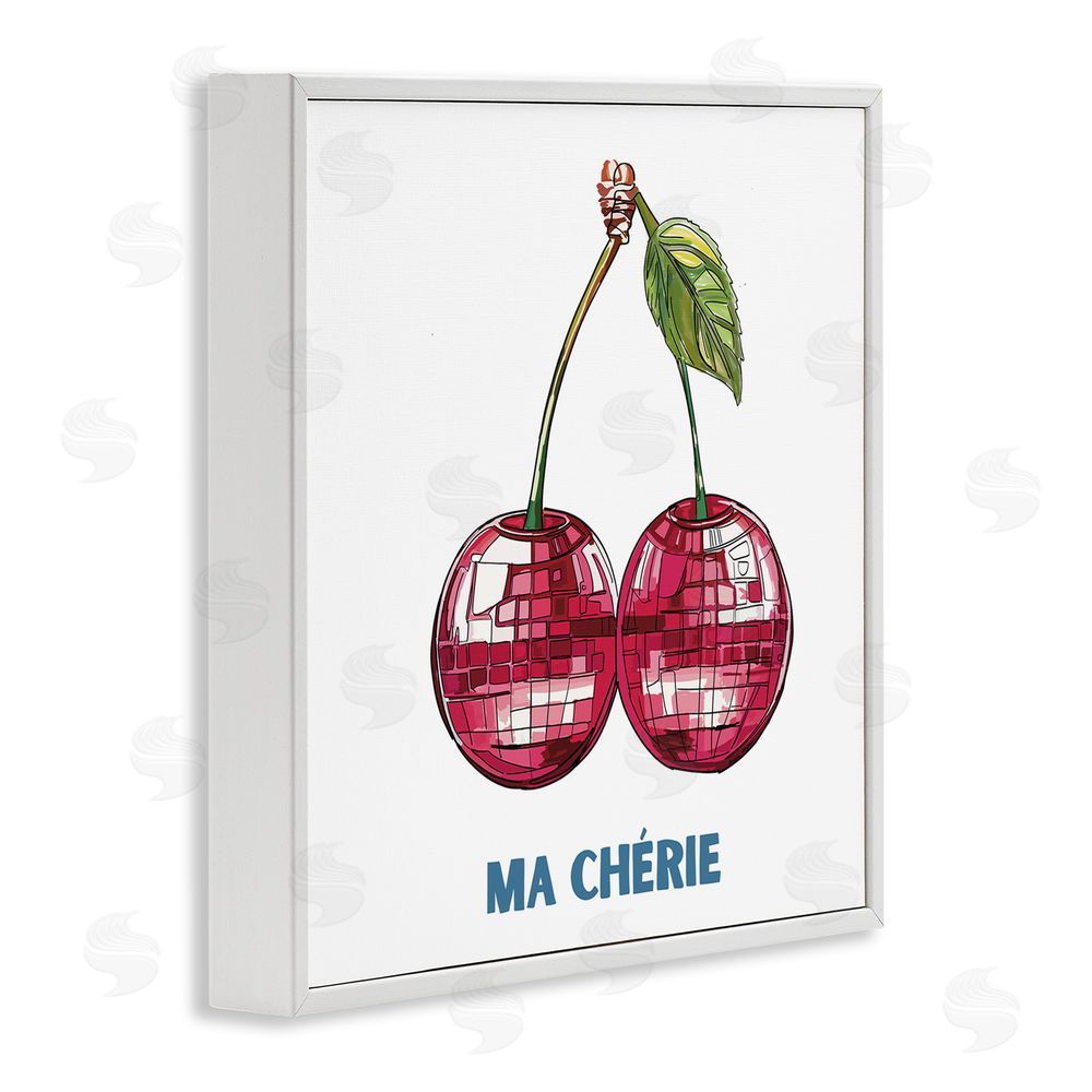 Amelia Noyes Ma Cherie Cherries White Framed Glicee Wall Art Print