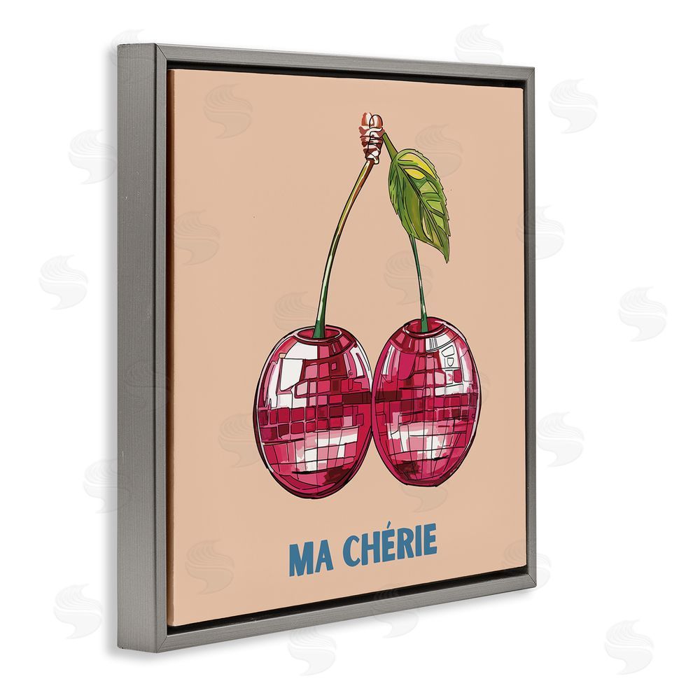 Amelia Noyes Ma Cherie Fruits Gray Floating Frame Canvas Wall Art Print
