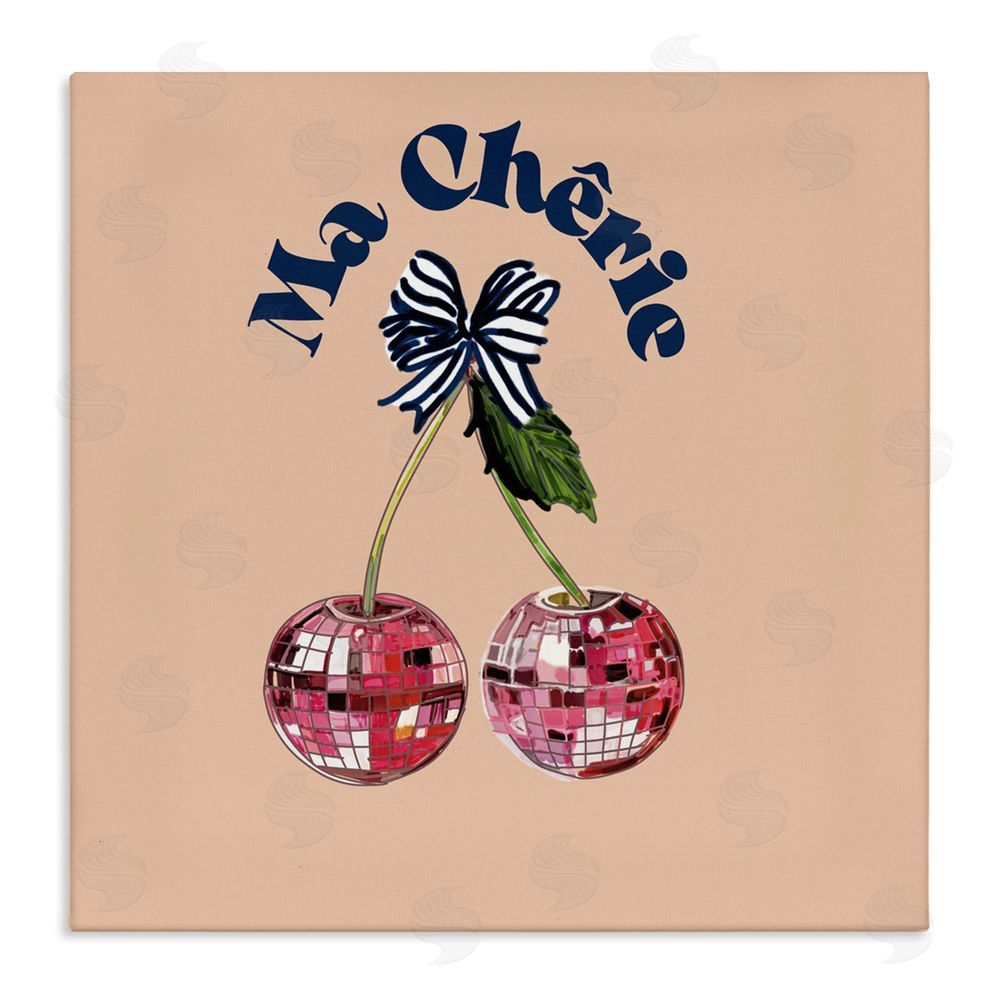 Amelia Noyes Ma Cherie Phrase Stretched Canvas Wall Art Print