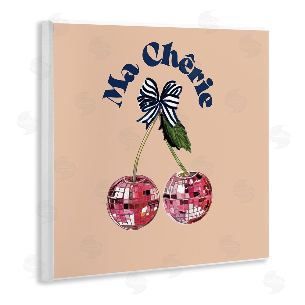Amelia Noyes Ma Cherie Phrase Wooden Wall Plaque Art Print
