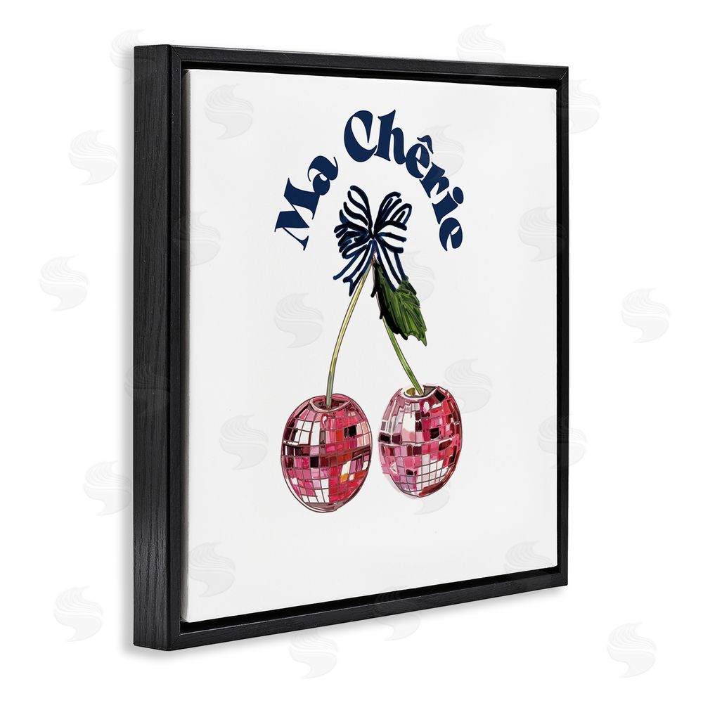 Amelia Noyes Ma Cherie French Phrase Black Floating Frame Canvas Wall Art Print