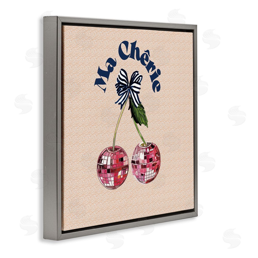 Amelia Noyes Patterned Ma Cherie Gray Floating Frame Canvas Wall Art Print