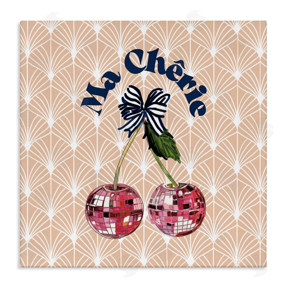 Amelia Noyes Botanical Patterned Cherries Stretched Canvas Wall Art Print