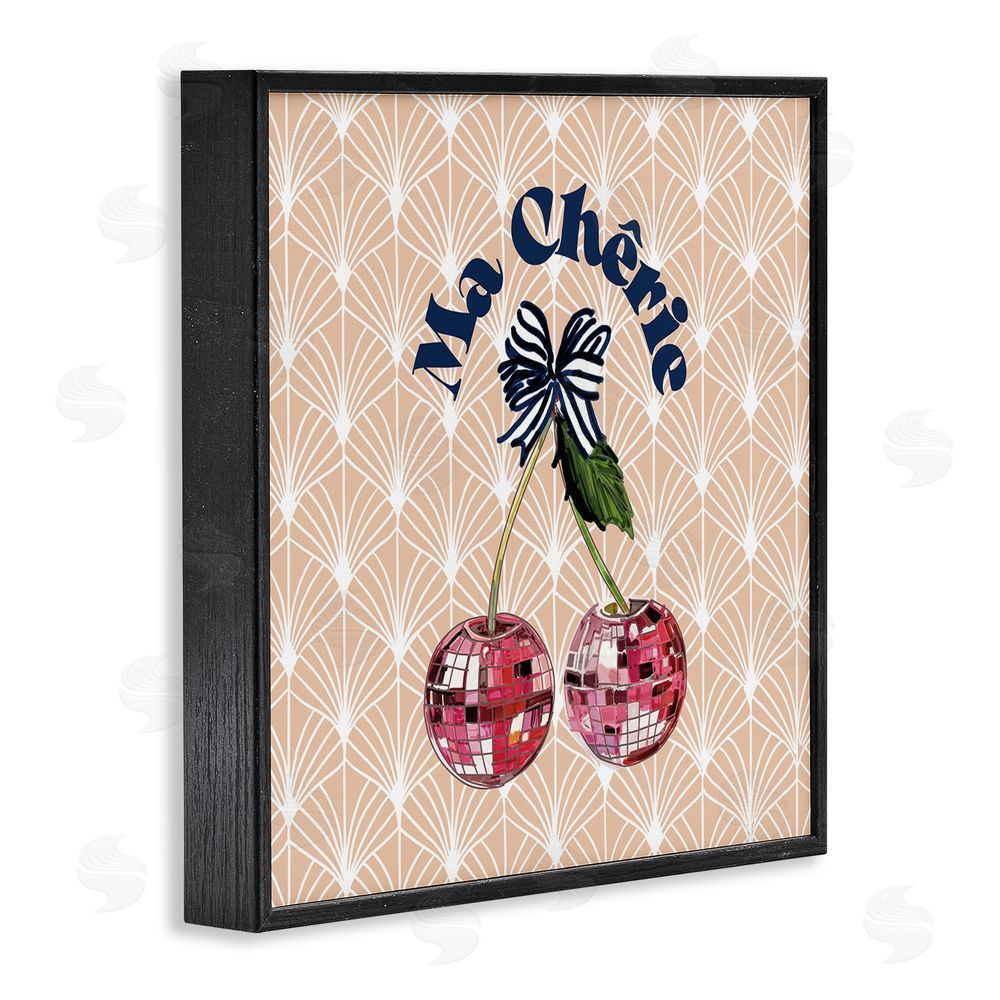 Amelia Noyes Botanical Patterned Cherries Black Framed Glicee Wall Art Print