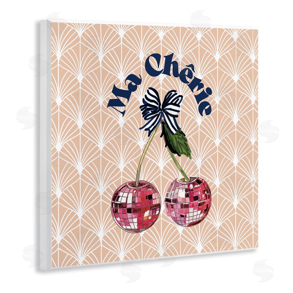 Amelia Noyes Botanical Patterned Cherries Wooden Wall Plaque Art Print