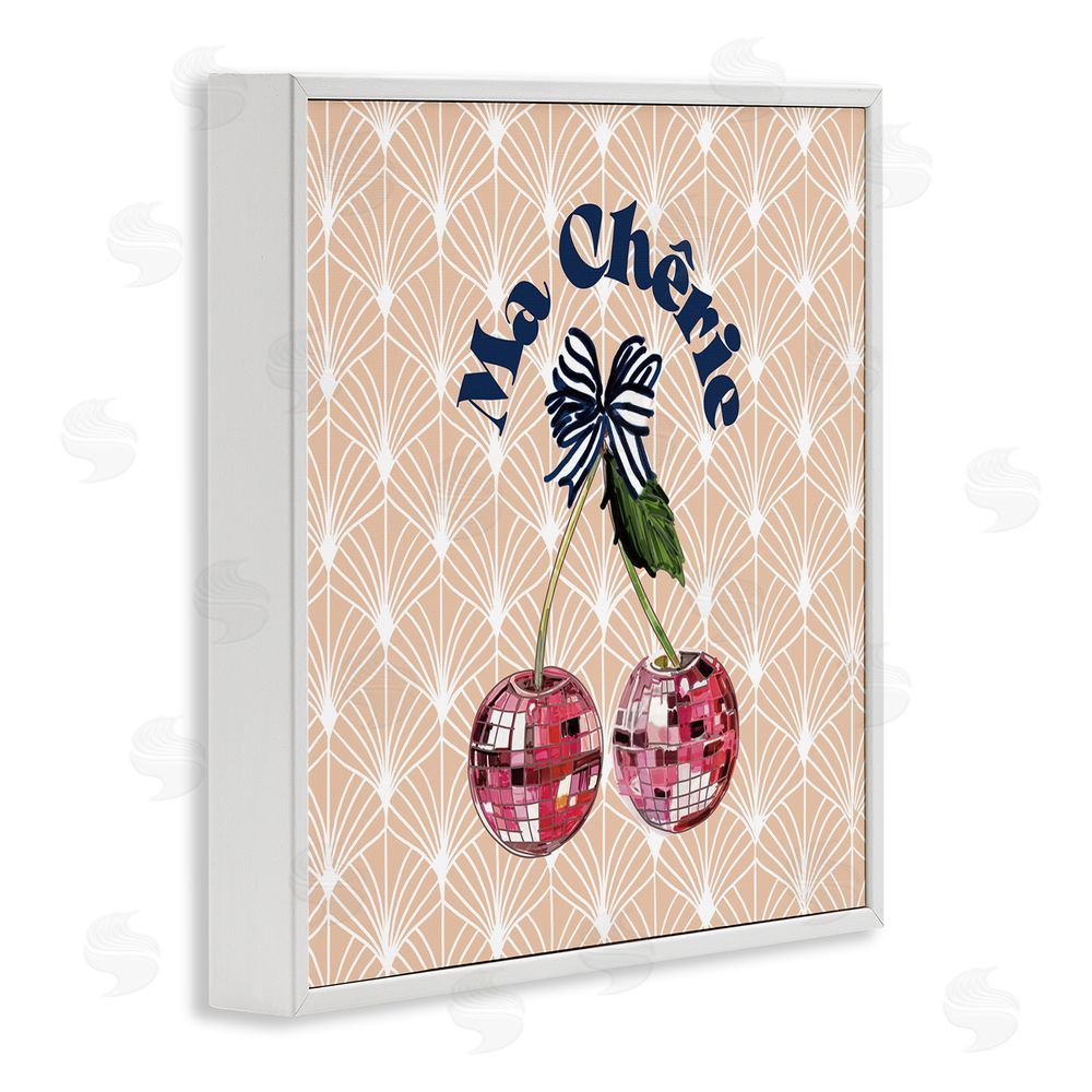 Amelia Noyes Botanical Patterned Cherries White Framed Glicee Wall Art Print