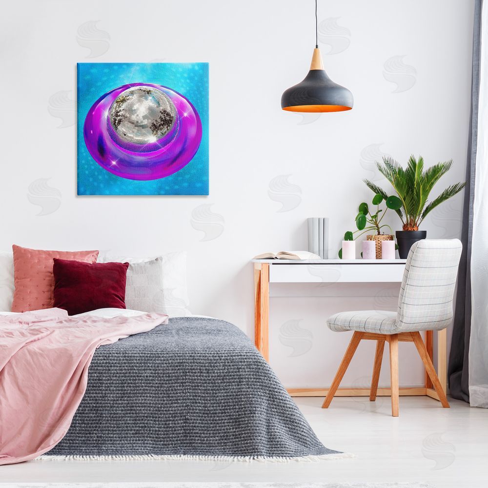 Ziwei Li Disco Ball in Pool Canvas Wall Art in Room