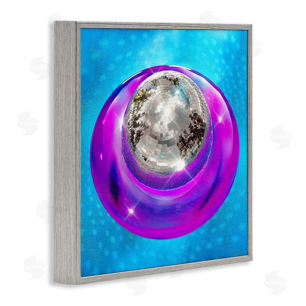 Ziwei Li Disco Ball in Pool Gray Framed Glicee Wall Art Print