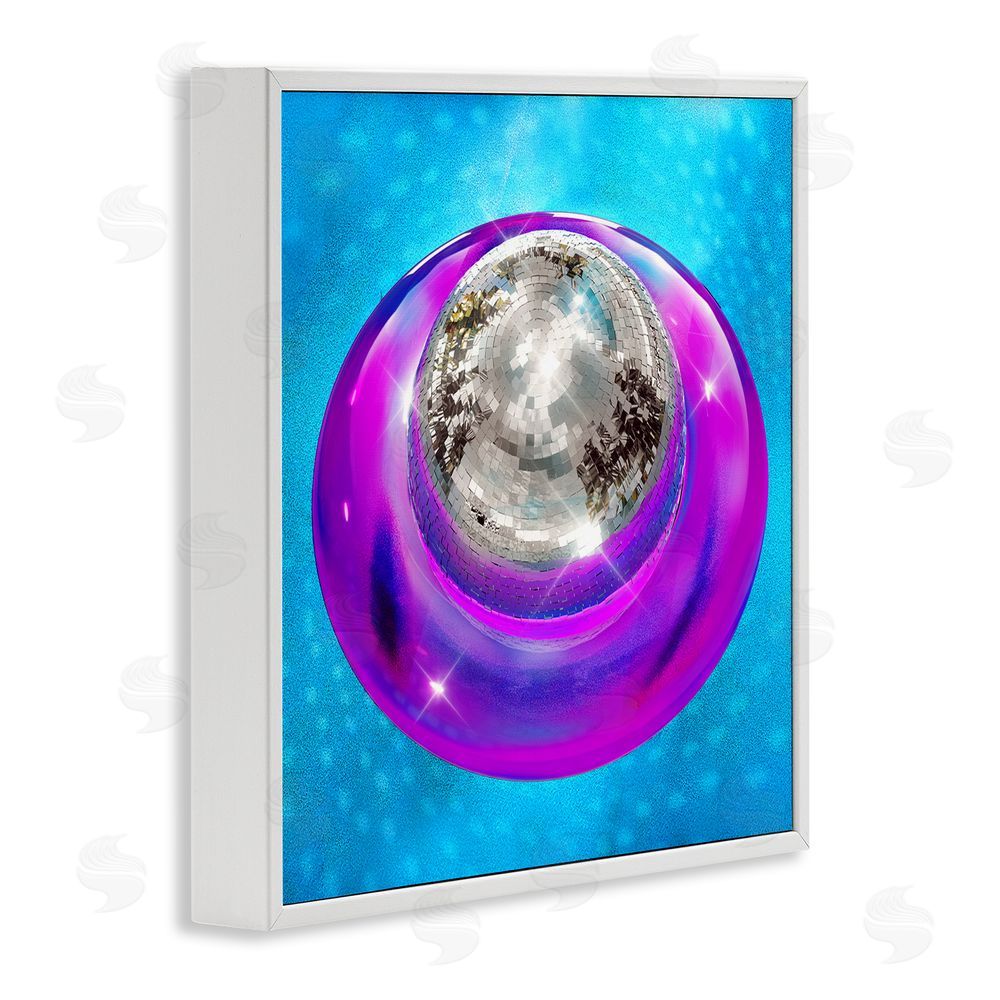 Ziwei Li Disco Ball in Pool White Framed Glicee Wall Art Print