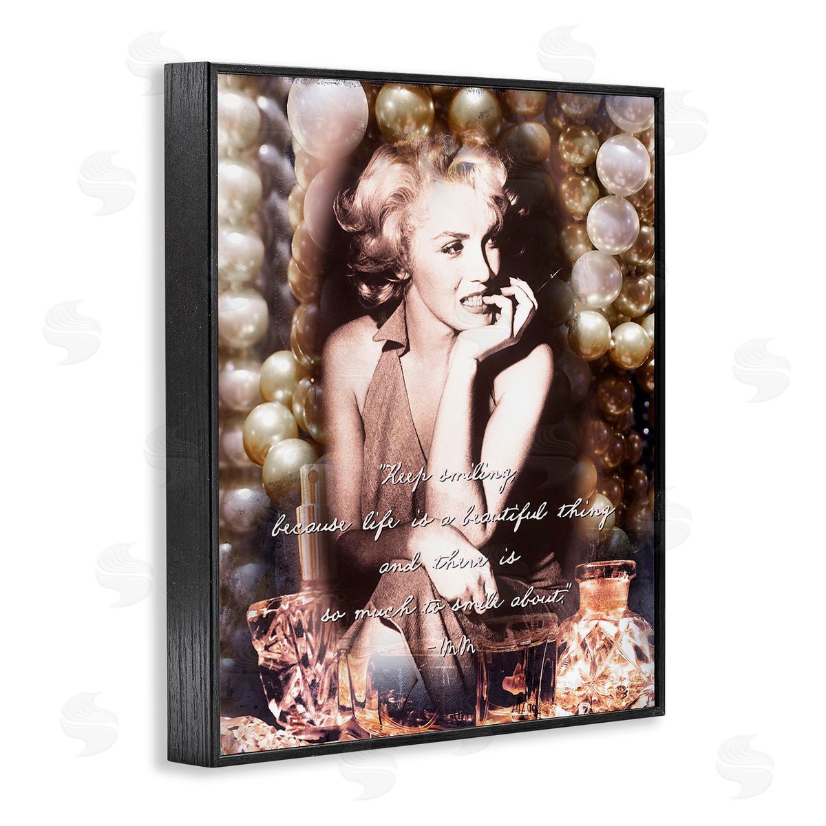 Graffitee Studios Inspirational Smile Quote Black Framed Giclee Wall Art Print