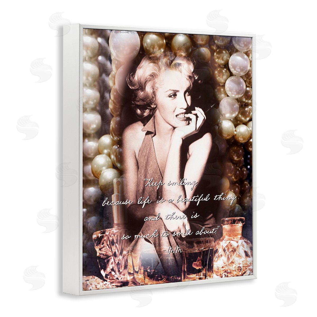 Graffitee Studios Inspirational Smile Quote White Framed Giclee Wall Art Print