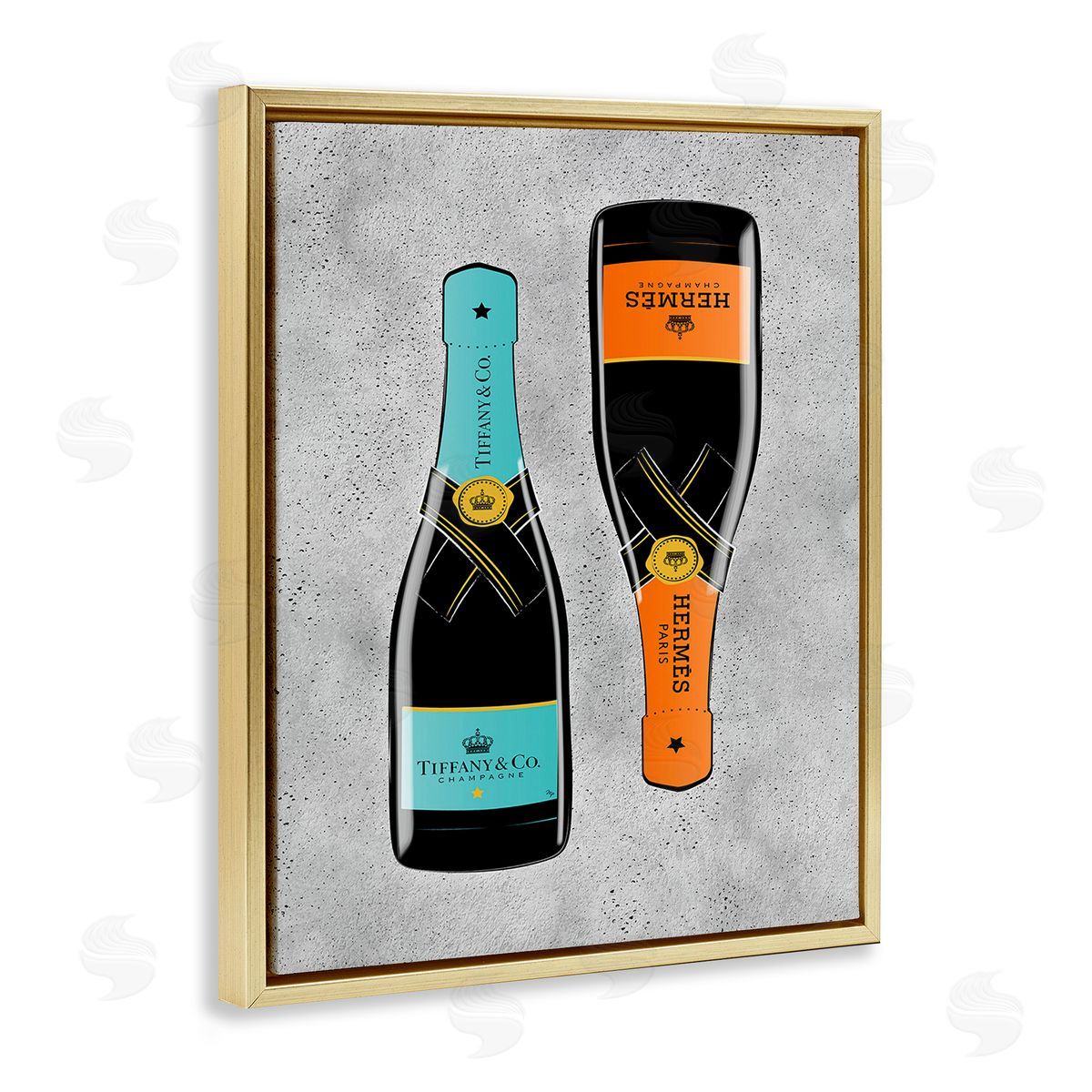 Martina Pavlova Chic Glam Champagne Gold Floating Frame Canvas Wall Art Print