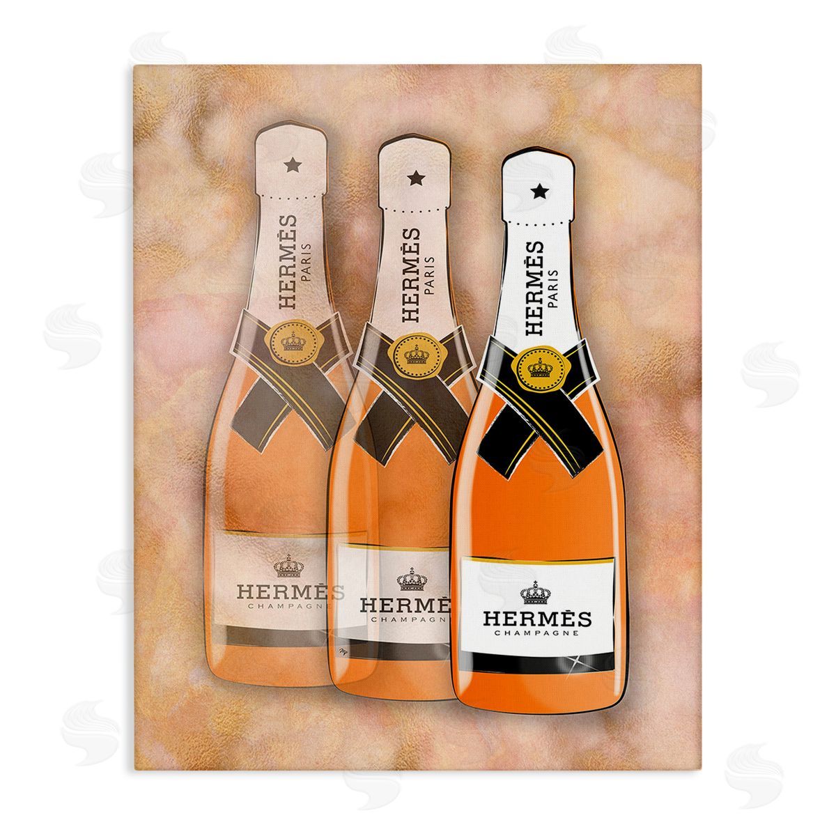 Martina Pavlova Orange Glam Champagne Canvas Wall Art Print