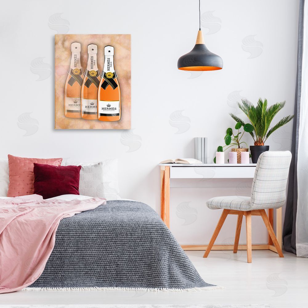 Martina Pavlova Orange Glam Champagne Canvas Wall Art Print in Room