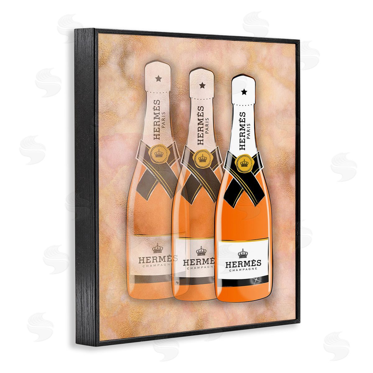 Martina Pavlova Orange Glam Champagne Black Framed Giclee Wall Art Print