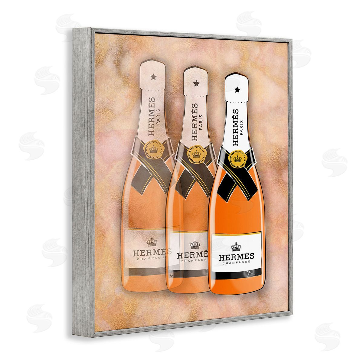 Martina Pavlova Orange Glam Champagne Gray Framed Giclee Wall Art Print