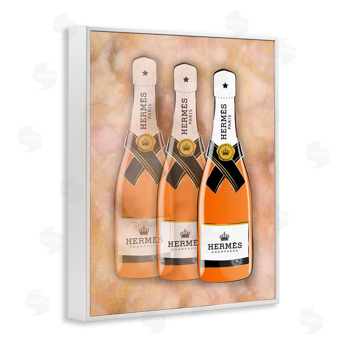 Martina Pavlova Orange Glam Champagne White Framed Giclee Wall Art Print