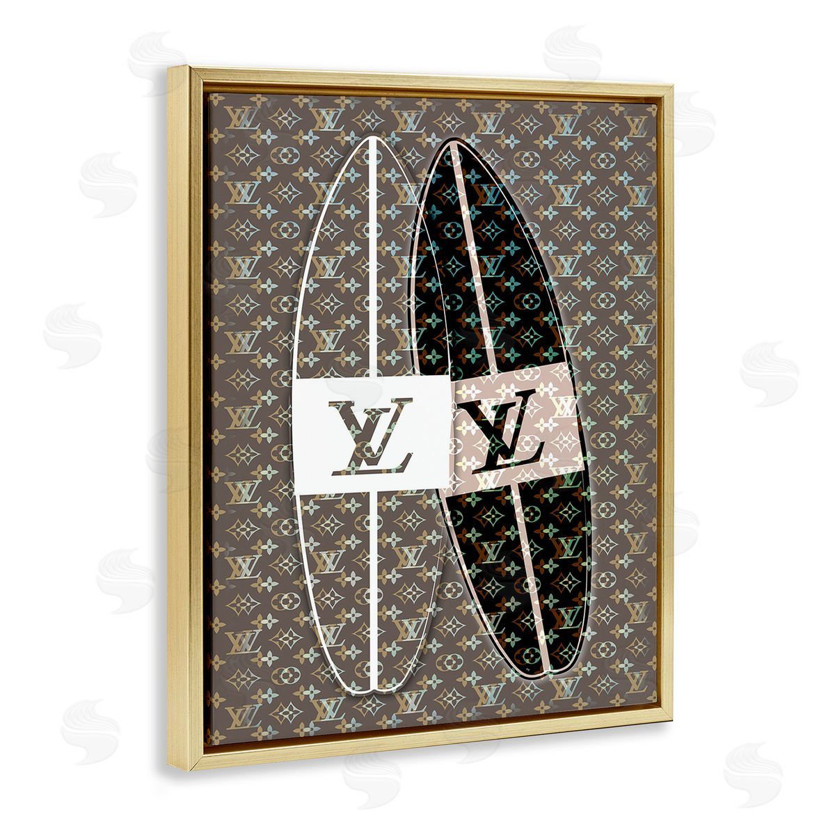 Martina Pavlova Fashion Patterned Surf Gold Floating Frame Canvas Wall Art Print
