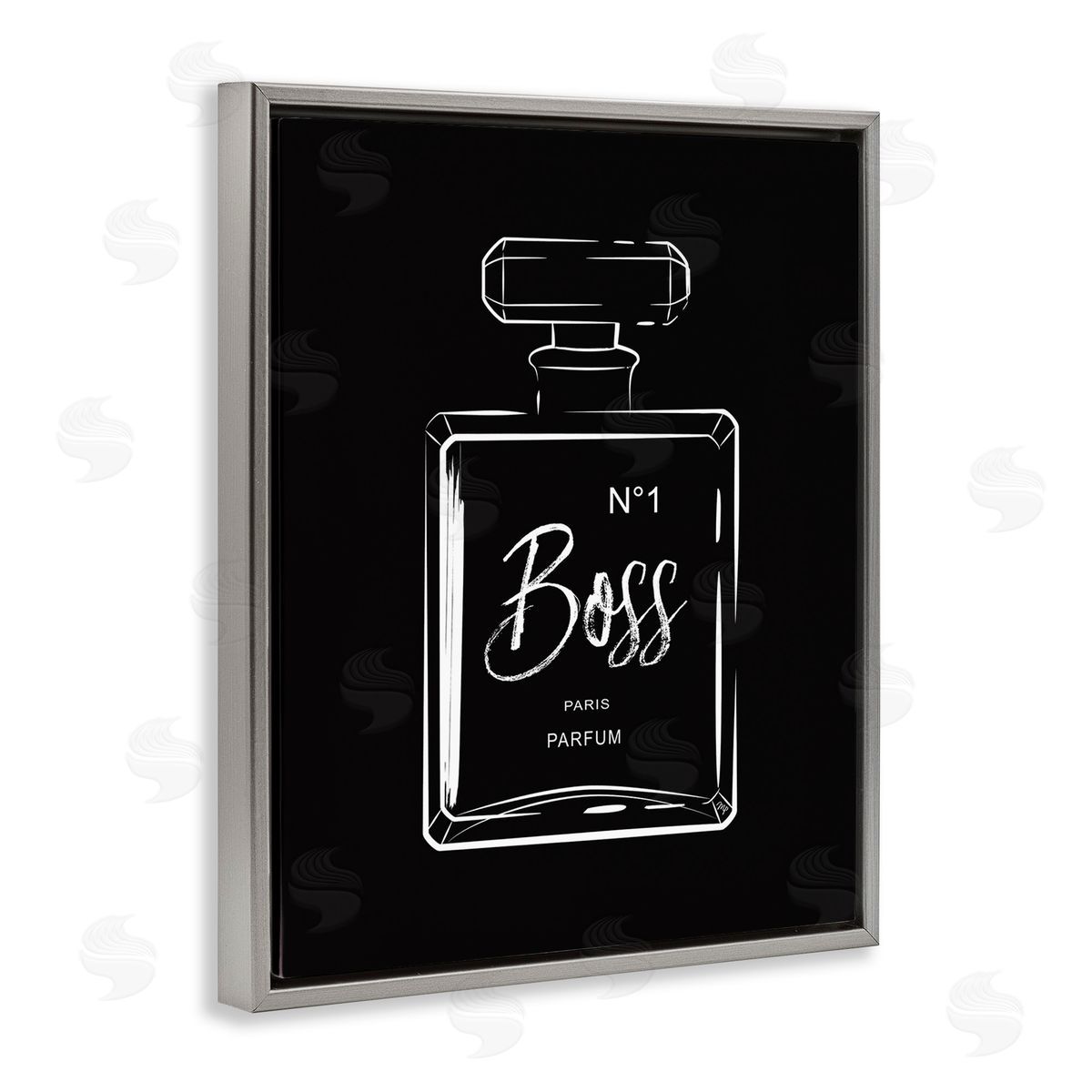 Martina Pavlova Boss Perfume on Black Gray Floating Frame Canvas Wall Art Print