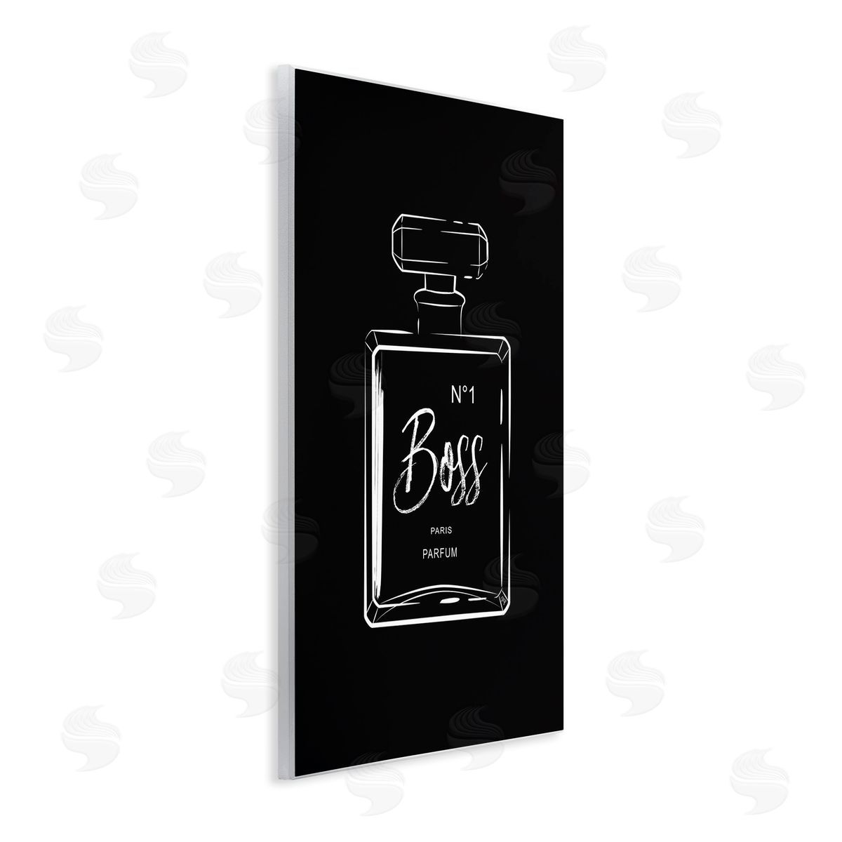 Martina Pavlova Boss Perfume on Black Wooden Wall Plaque Art Print