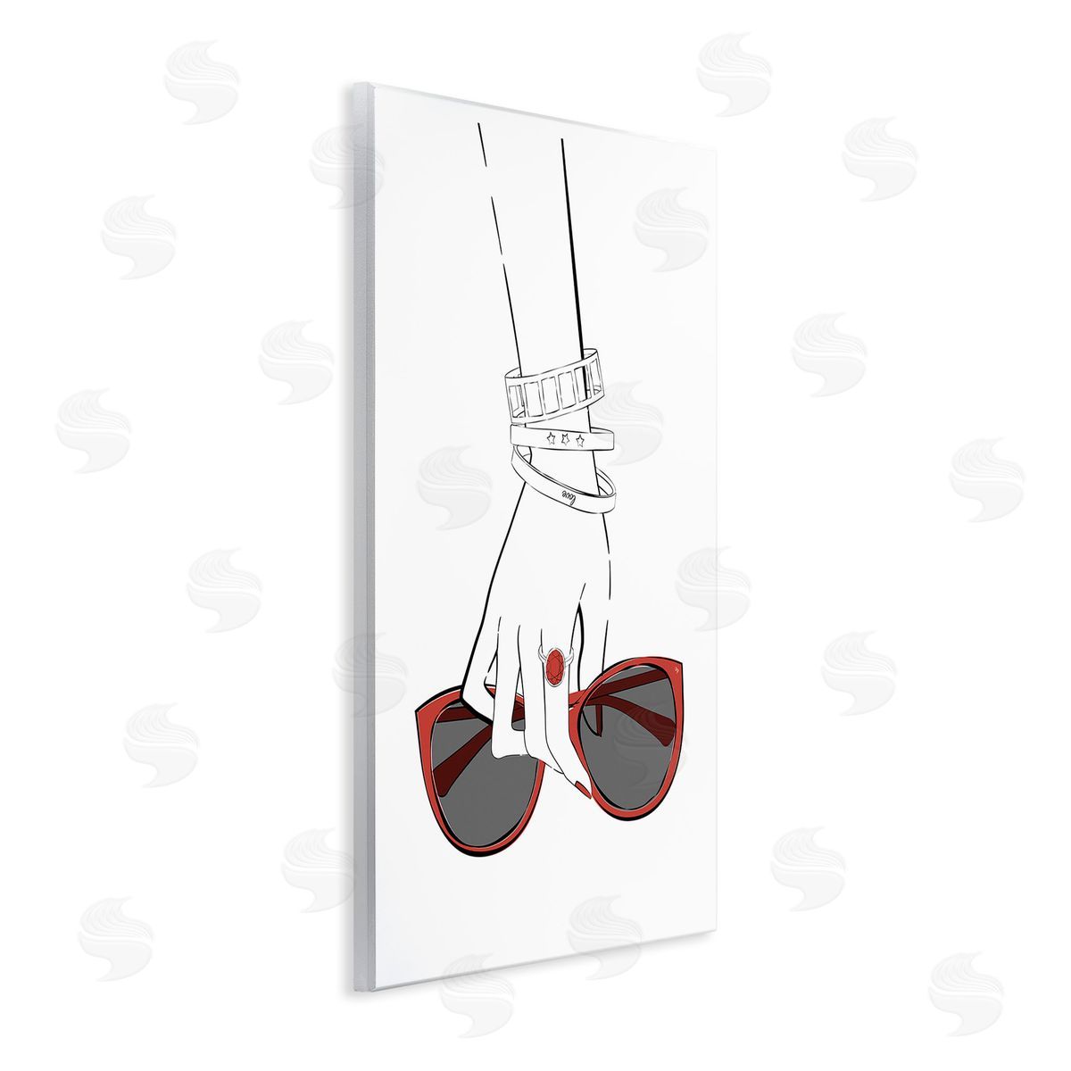 Martina Pavlova Minimal Hand with Jewelry Wooden Wall Plaque Art Print