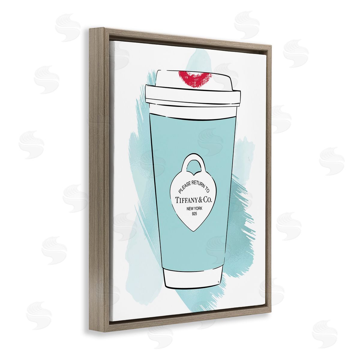 Martina Pavlova Coffee with Lipstick Brown Floating Frame Canvas Wall Art Print