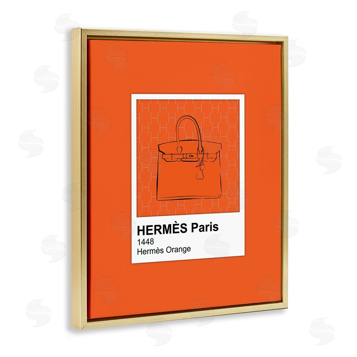 Martina Pavlova Orange Fashion Hue Gold Floating Frame Canvas Wall Art Print