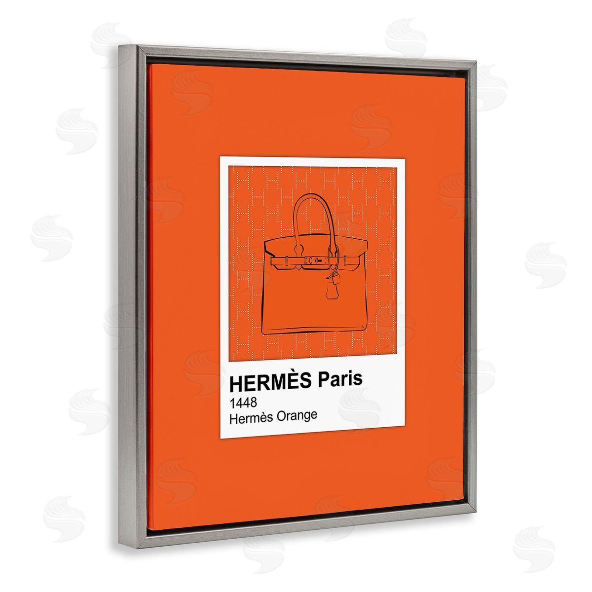 Martina Pavlova Orange Fashion Hue Gray Floating Frame Canvas Wall Art Print