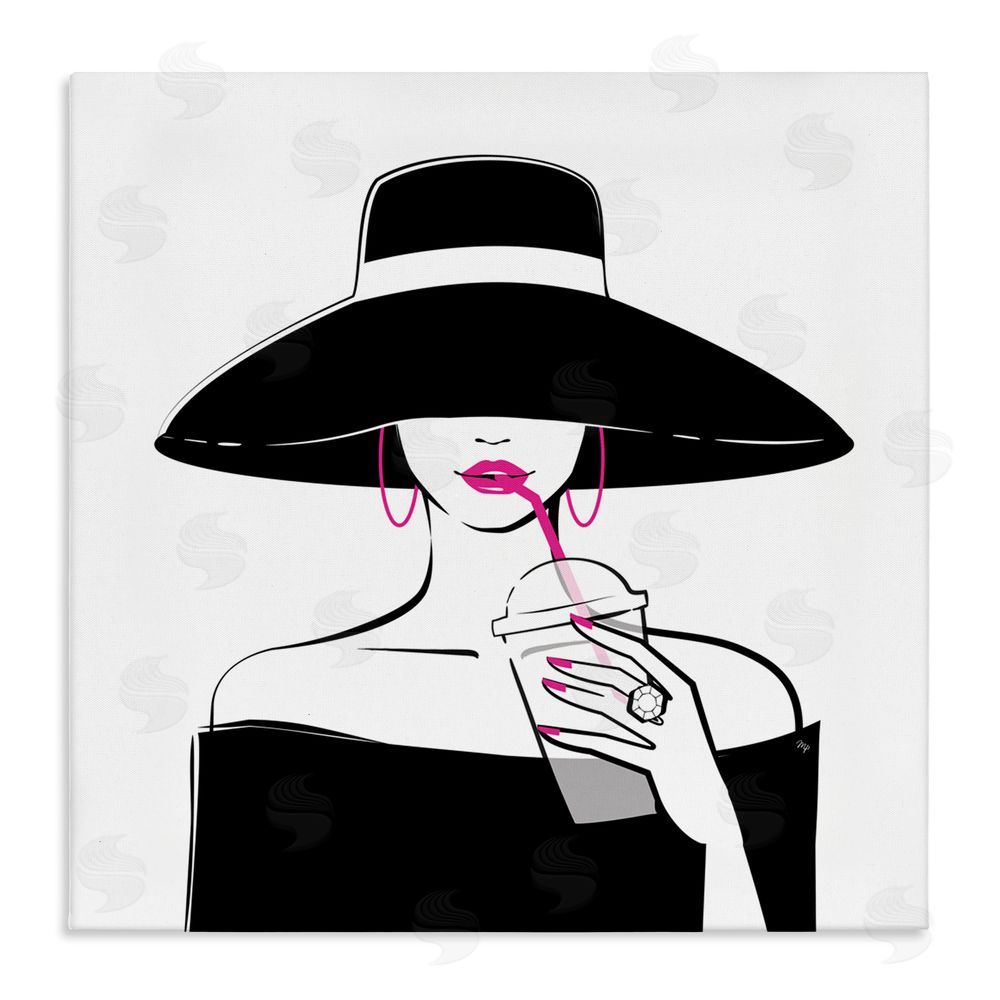 Martina Pavlova Glam Girl & Iced Coffee Stretched Canvas Wall Art Print