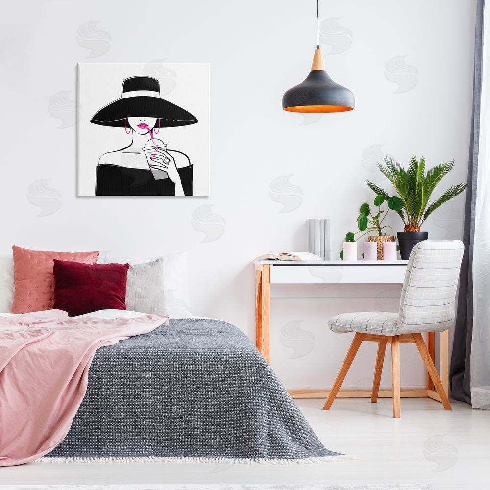 Martina Pavlova Glam Girl & Iced Coffee Canvas Wall Art in Room