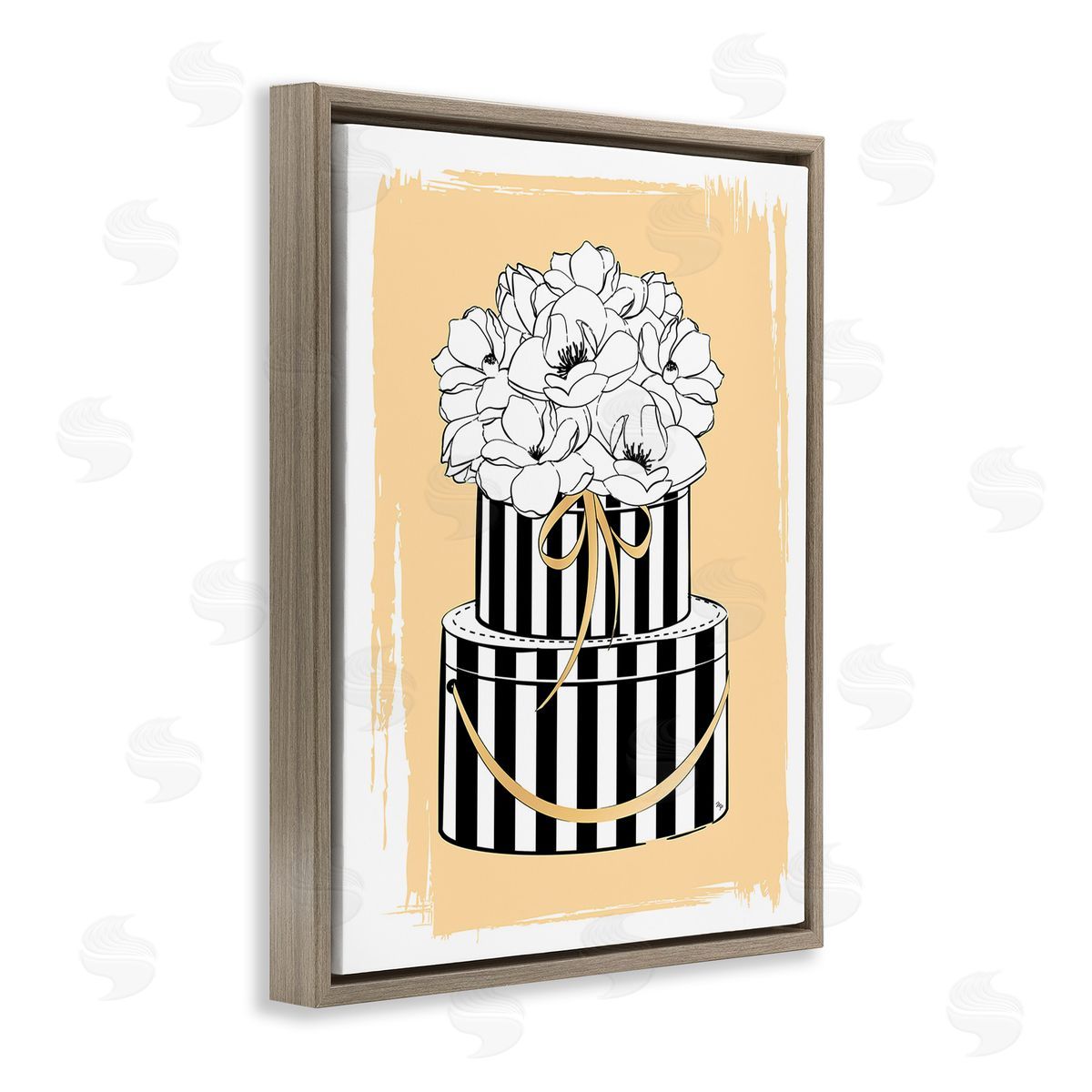 Martina Pavlova Glam Accessory Boxes Brown Floating Frame Canvas Wall Art Print