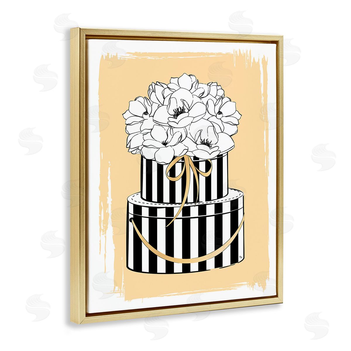 Martina Pavlova Glam Accessory Boxes Gold Floating Frame Canvas Wall Art Print