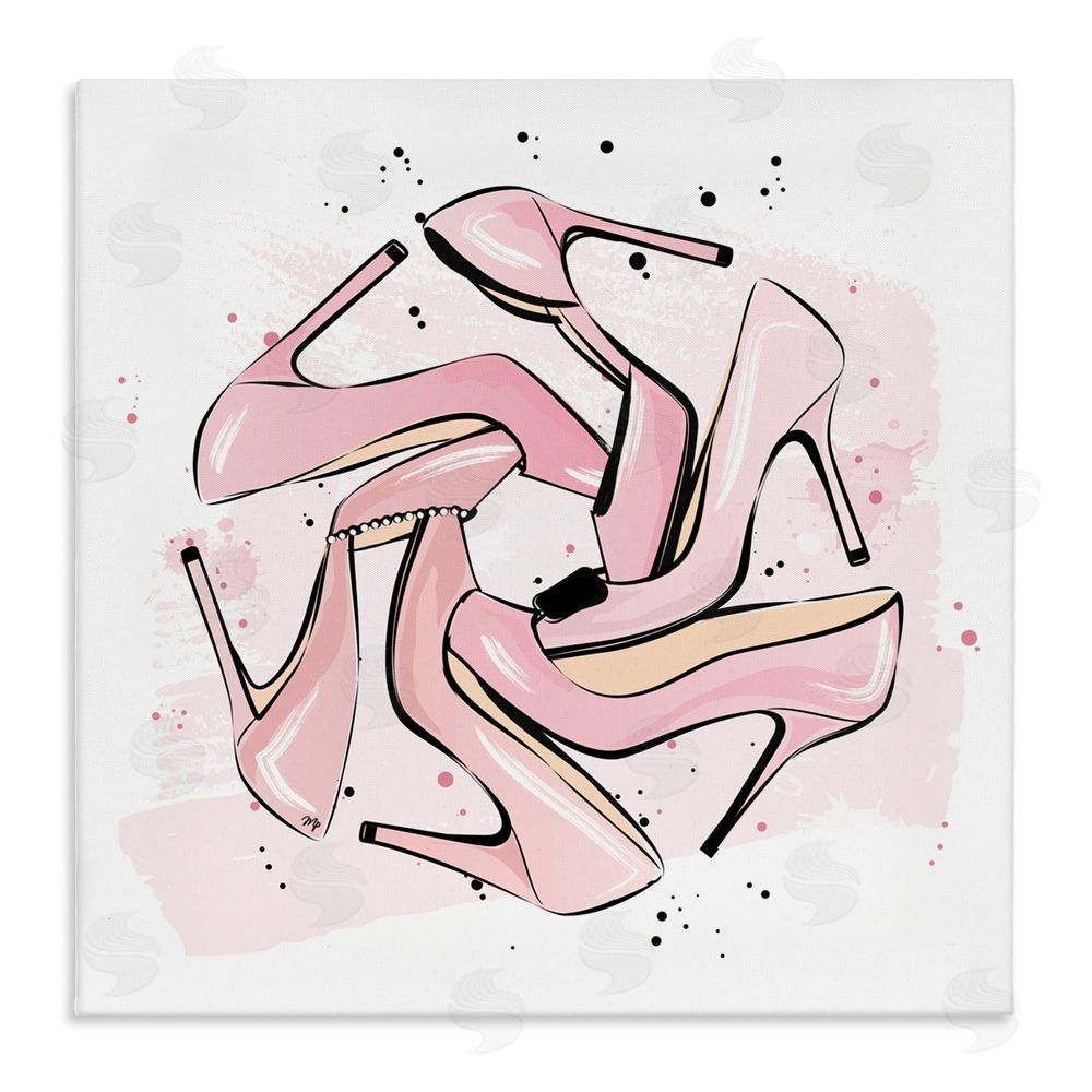 Martina Pavlova Heels with Modern Pattern Stretched Canvas Wall Art Print