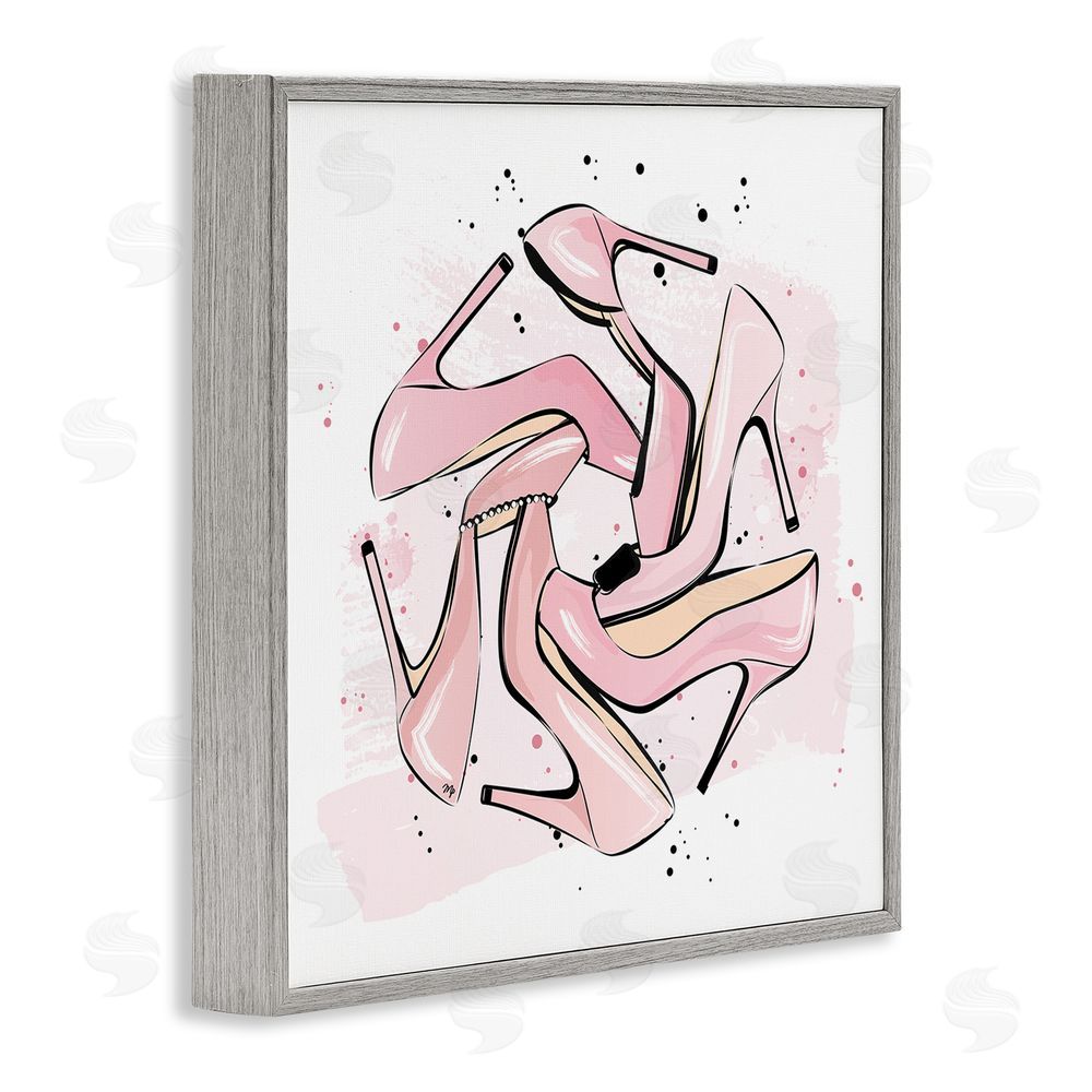 Martina Pavlova Heels with Modern Pattern Gray Framed Glicee Wall Art Print