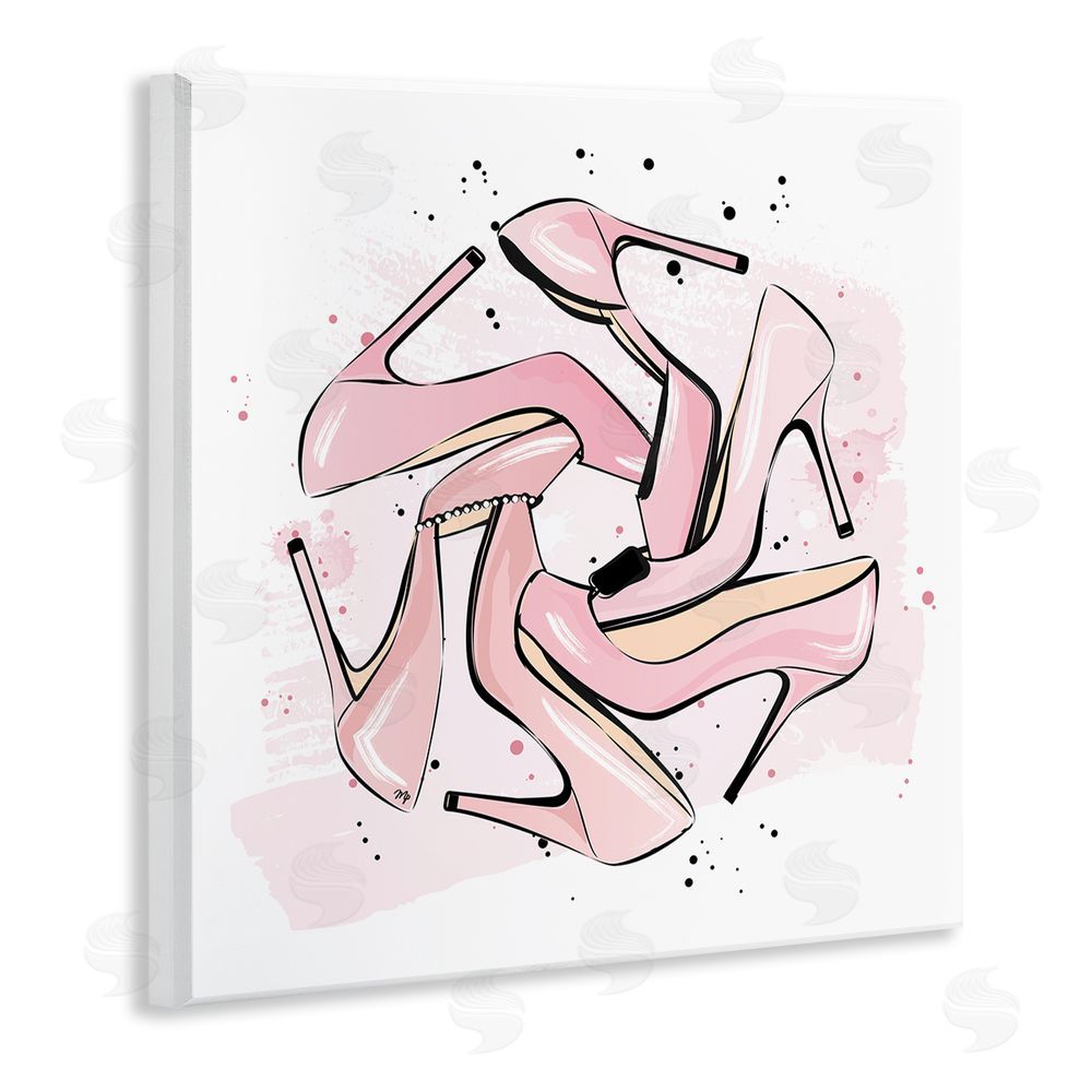 Martina Pavlova Heels with Modern Pattern Wooden Wall Plaque Art Print