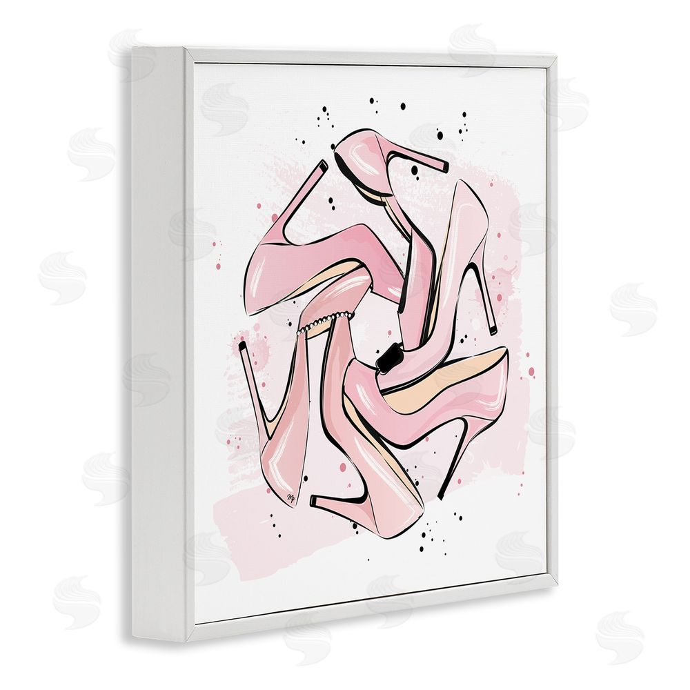 Martina Pavlova Heels with Modern Pattern White Framed Glicee Wall Art Print
