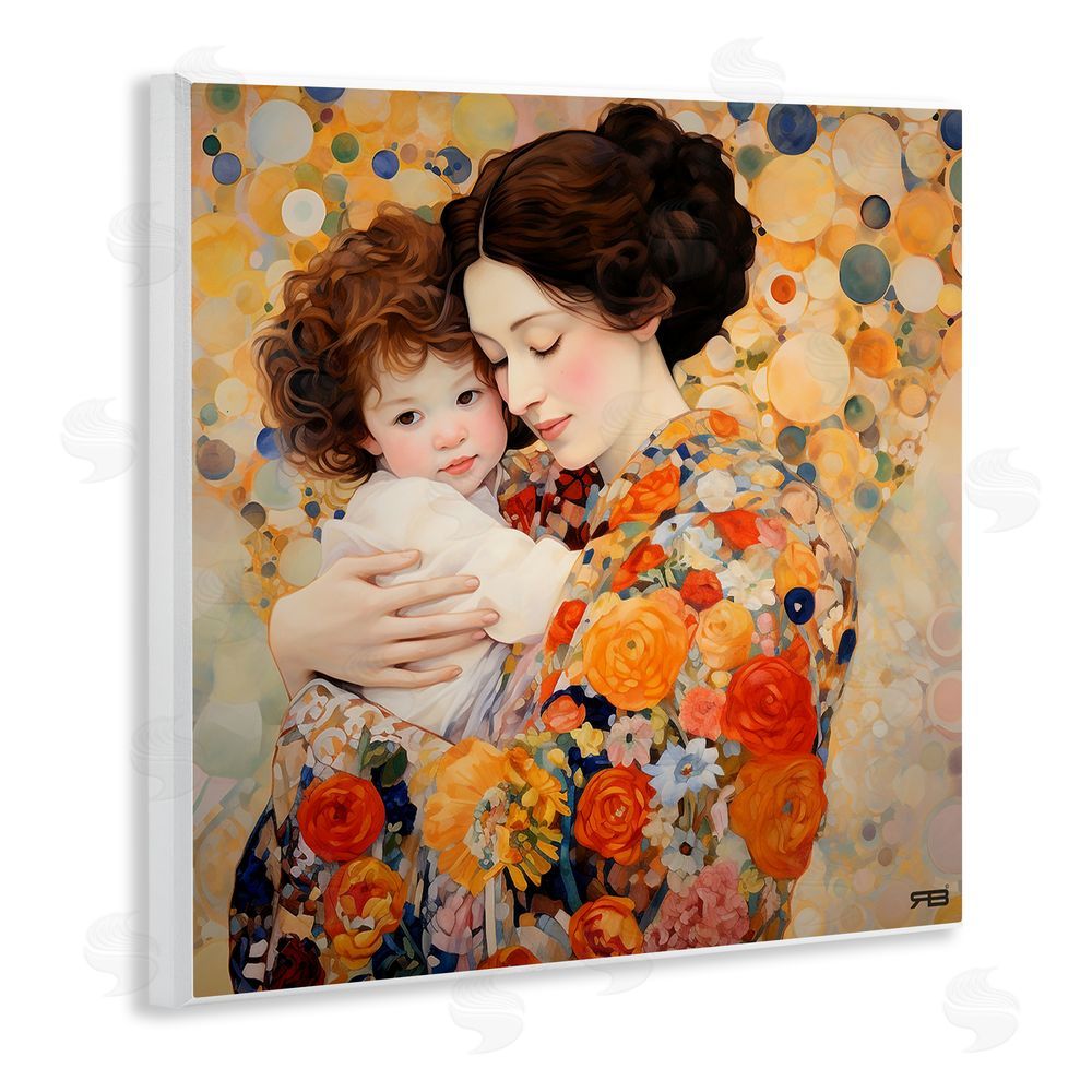 RB Floral Mother & Baby Wooden Wall Plaque Art Print
