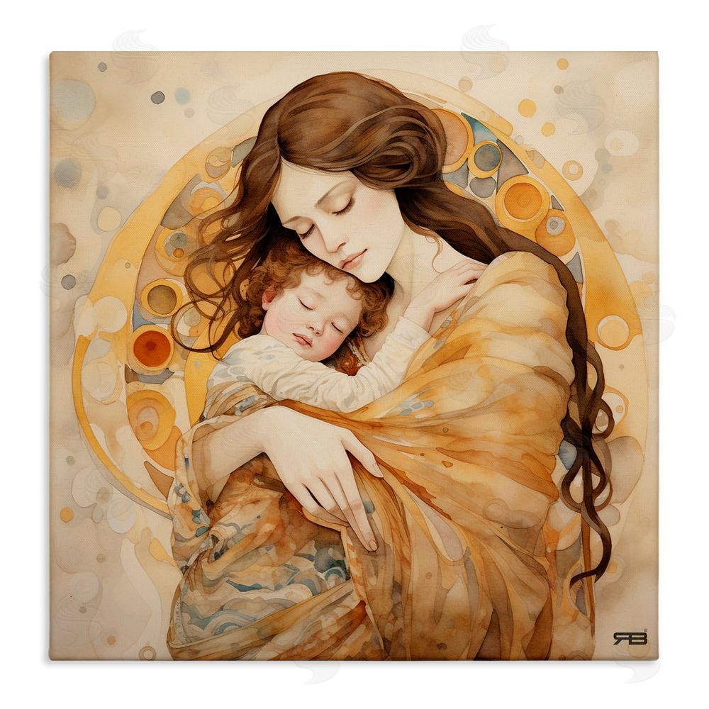 RB Traditional Mother & Child Stretched Canvas Wall Art Print