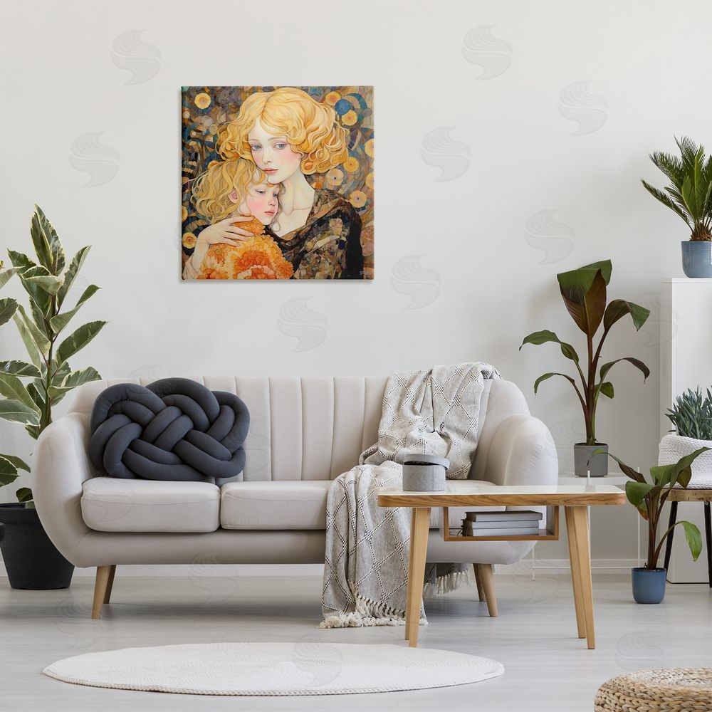 RB Blonde Mother & Child Canvas Wall Art in Room