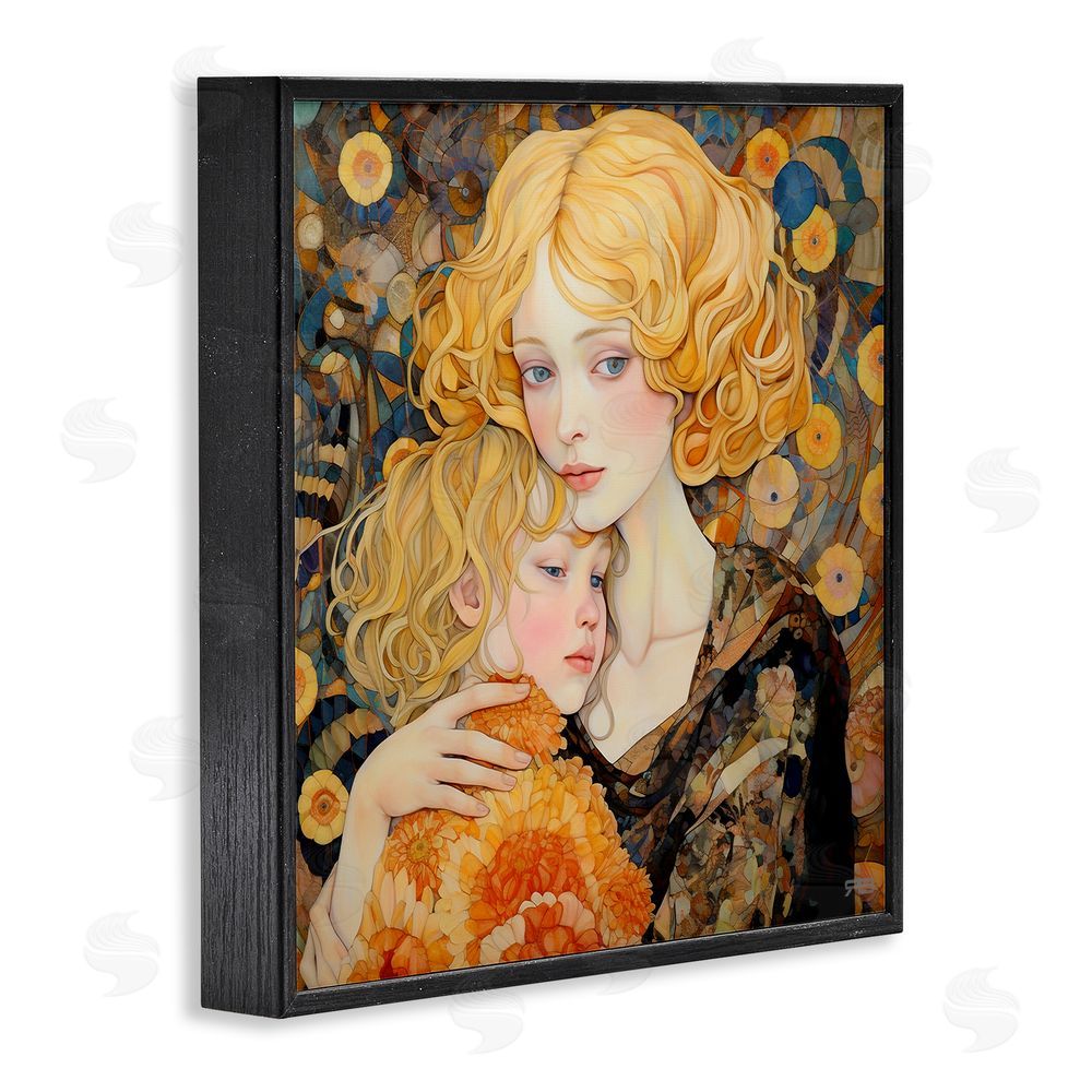 RB Blonde Mother & Child Black Framed Glicee Wall Art Print